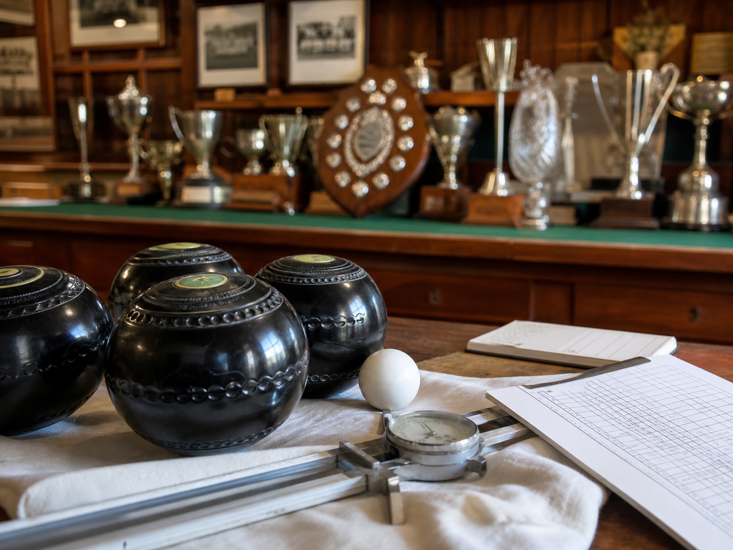 Lawn bowls match on a green